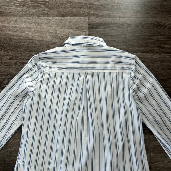 NWOT Nine West Striped Button Down Shirt Small Blue Long Sleeve Classic Work Top - Picture 10 of 12